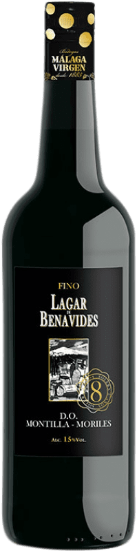 9,95 € Envio grátis | Vinho Generoso Fortificado Málaga Virgen Lagar de Benavides Fino D.O. Montilla-Moriles Andaluzia Espanha Pedro Ximénez Garrafa 75 cl