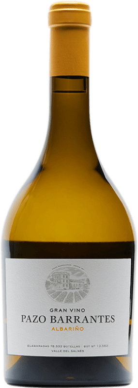 107,95 € Envío gratis | Vino blanco Pazo de Barrantes Gran Vino D.O. Rías Baixas Galicia España Albariño Botella Magnum 1,5 L