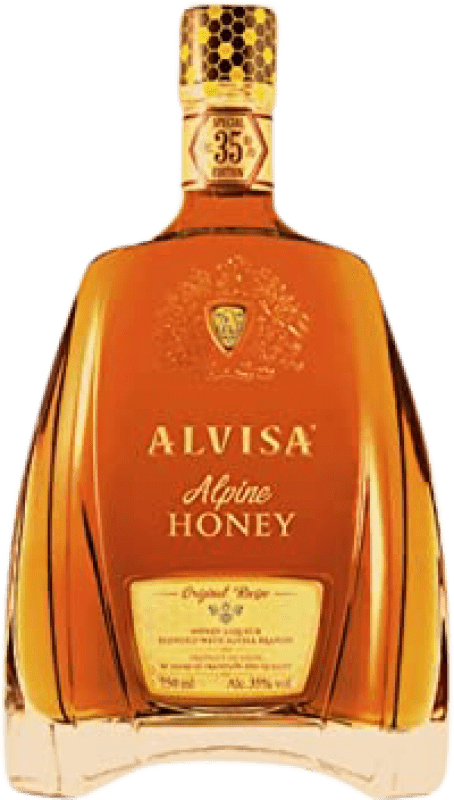 14,95 € Envio grátis | Brandy Conhaque Alvisa Alpine Espanha Garrafa Medium 50 cl Honey — Mel