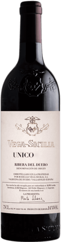 449,95 € Бесплатная доставка | Красное вино Vega Sicilia Único Гранд Резерв D.O. Ribera del Duero Кастилия-Леон Испания Tempranillo, Cabernet Sauvignon бутылка 75 cl