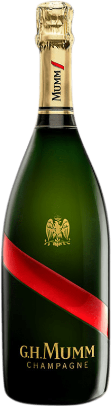 99,95 € Kostenloser Versand | Weißer Sekt G.H. Mumm Grand Cordon A.O.C. Champagne Champagner Frankreich Pinot Noir — Spätburgunder, Chardonnay, Pinot Meunier — Schwarzriesling Magnumflasche 1,5 L