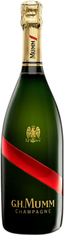 149,95 € Kostenloser Versand | Weißer Sekt G.H. Mumm Grand Cordon A.O.C. Champagne Champagner Frankreich Spätburgunder, Chardonnay, Pinot Meunier Magnum-Flasche 1,5 L