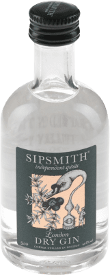 2,95 € Kostenloser Versand | Gin Sipsmith Dry Gin Großbritannien Miniaturflasche 5 cl