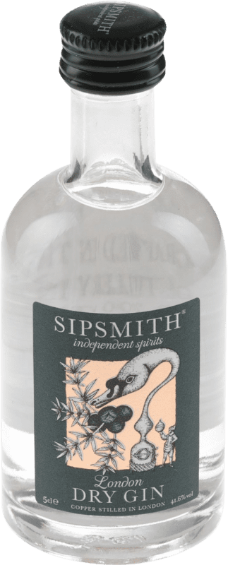 3,95 € Envio grátis | Genever Gin Sipsmith Reino Unido Garrafinha Miniatura 5 cl