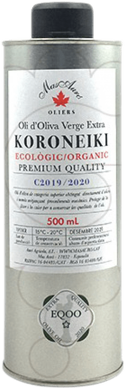 24,95 € Envío gratis | Aceite de Oliva Mas Auró Ecológic D.O. Empordà Cataluña España Koroneiki Lata 50 cl