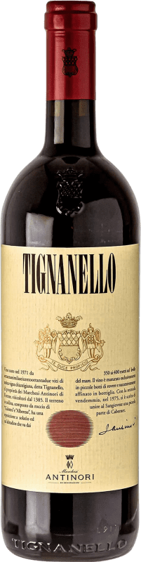 518,95 € Бесплатная доставка | Красное вино Antinori Tignanello I.G.T. Toscana Тоскана Италия Cabernet Sauvignon — Каберне Совиньон, Sangiovese — Санджовезе, Cabernet Franc — Каберне Фран Бутылка Магнум 1,5 L
