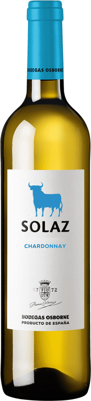 6,95 € Бесплатная доставка | Белое вино Osborne Solaz молодое I.G.P. Vino de la Tierra de Castilla Castilla la Mancha y Madrid Испания Chardonnay — Шардоне Бутылка 75 cl