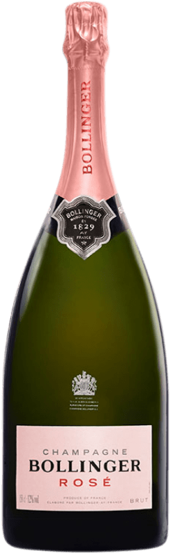 179,95 € Envio grátis | Espumante rosé Bollinger Rosé Brut A.O.C. Champagne Champagne França Pinot Preto, Chardonnay, Pinot Meunier Garrafa Magnum 1,5 L