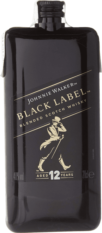 14,95 € Spedizione Gratuita | Whisky Blended Johnnie Walker Black Label PET Riserva Regno Unito Piccola Bottiglia 20 cl