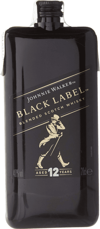 13,95 € Kostenloser Versand | Whiskey Blended Johnnie Walker Black Label PET Reserve Großbritannien Kleine Flasche 20 cl