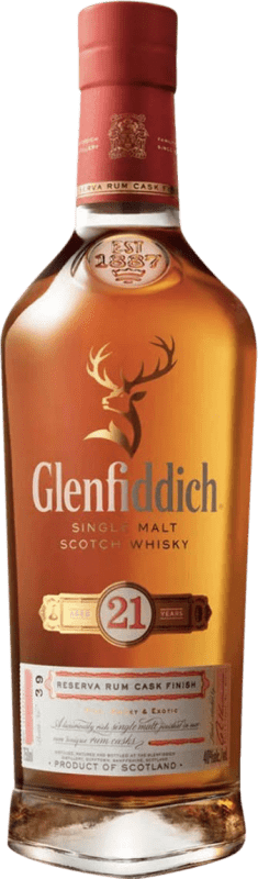 276,95 € Envío gratis | Whisky Single Malt Glenfiddich Rum Cask Speyside Reino Unido 21 Años Botella 70 cl