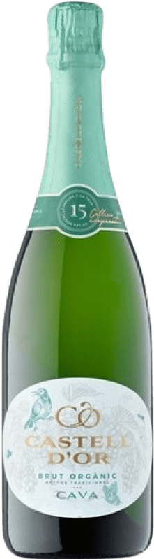 10,95 € Kostenloser Versand | Weißer Sekt Castell d'Or Brut — Herb D.O. Cava Katalonien Spanien Macabeo, Xarel·lo, Parellada Organic — Bio Flasche 75 cl