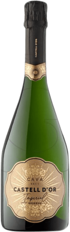 9,95 € Kostenloser Versand | Weißer Sekt Castell d'Or Imperial Brut — Herb Reserve — Gereift D.O. Cava Katalonien Spanien Macabeo, Xarel·lo, Chardonnay, Parellada Flasche 75 cl