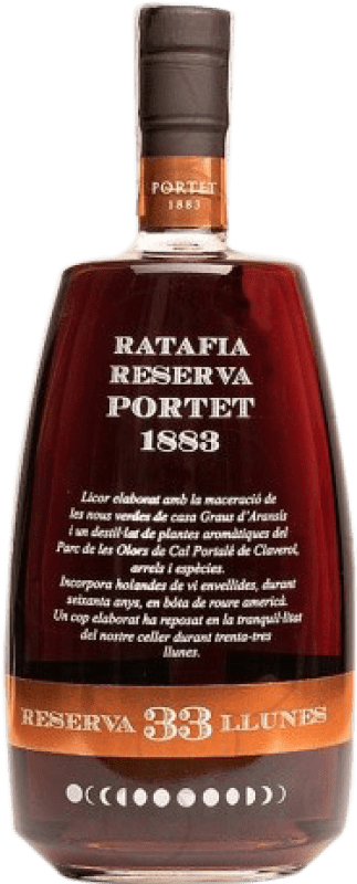 51,95 € Envío gratis | Licores Portet Ratafia 33 Llunes Reserva España Botella 70 cl