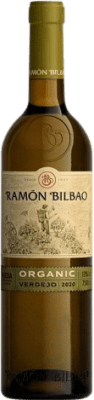 10,95 € Envío gratis | Vino blanco Ramón Bilbao Blanc Organic Joven D.O. Rueda Castilla y León España Verdejo Botella 75 cl
