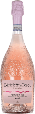 13,95 € Free Shipping | Rosé sparkling Family Owned Bicicletas y Peces Rose Dry D.O.C. Prosecco Emilia-Romagna Italy Bottle 75 cl