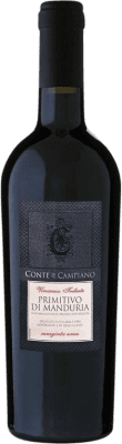 13,95 € Free Shipping | Red wine Conte di Campiano Young D.O.C. Primitivo di Manduria Puglia Italy Zinfandel Bottle 75 cl