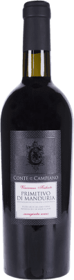 12,95 € Envío gratis | Vino tinto Conte di Campiano Joven D.O.C. Primitivo di Manduria Puglia Italia Zinfandel Botella 75 cl