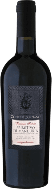 13,95 € Free Shipping | Red wine Conte di Campiano Young D.O.C. Primitivo di Manduria Puglia Italy Zinfandel Bottle 75 cl
