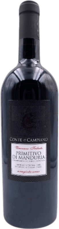 13,95 € Envío gratis | Vino tinto Conte di Campiano Joven D.O.C. Primitivo di Manduria Puglia Italia Zinfandel Botella 75 cl