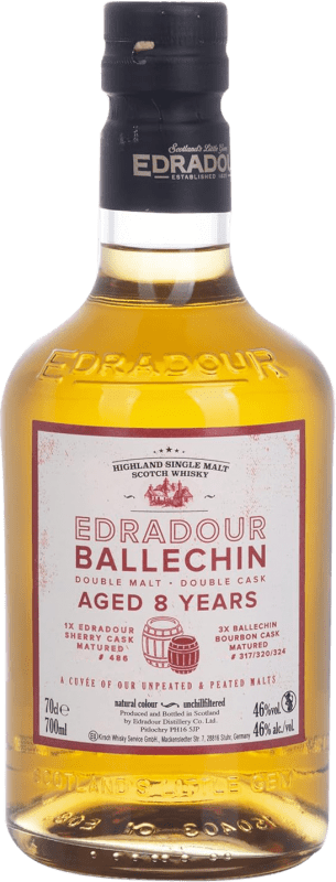 77,95 € Kostenloser Versand | Whiskey Single Malt Edradour Ballechin Hochland Großbritannien 8 Jahre Flasche 70 cl
