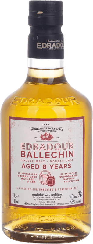 63,95 € Kostenloser Versand | Single Malt Whisky Edradour Ballechin Hochland Großbritannien 8 Jahre Flasche 70 cl