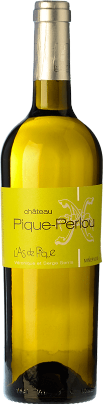 4,95 € Бесплатная доставка | Белое вино Château Pique-Perlou L'As de Pique A.O.C. Minervois Лангедок Франция Grenache White бутылка 75 cl