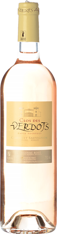 9,95 € 免费送货 | 玫瑰酒 Clos des Verdots Rosé 年轻的 A.O.C. Bergerac 法国 Merlot, Cabernet Sauvignon, Malbec 瓶子 75 cl