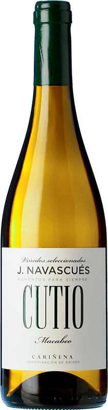 13,95 € Free Shipping | White wine J. Navascués Cutio Momentos para siempre D.O. Cariñena Aragon Spain Macabeo Bottle 75 cl