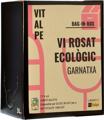 9,95 € 送料無料 | ロゼワイン Vitalpe Doll Diví 若い スペイン Garnacha — グルナッシュ Eco — エコ ビオ オーガニック バッグ・イン・ボックス 3 L