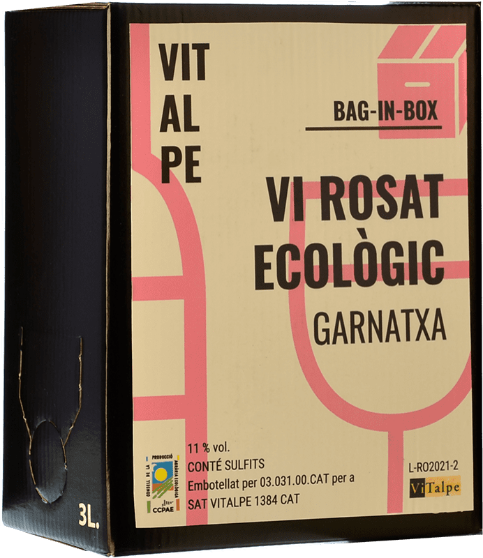 15,95 € Envio grátis | Vinho rosé Vitalpe Doll Diví Rosat Jovem Espanha Grenache Bag in Box 3 L