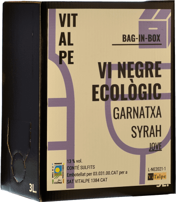 12,95 € 免费送货 | 红酒 Vitalpe Doll Diví Garnatxa Syrah 西班牙 Syrah, Grenache Bag in Box 3 L