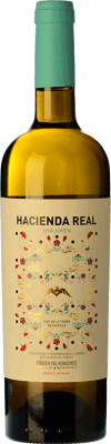 9,95 € Envio grátis | Vinho branco Baco Hacienda Real I.G.P. Vino de la Tierra de Castilla Castela-Mancha Espanha Airén Garrafa 75 cl