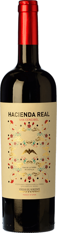 9,95 € Free Shipping | Red wine Baco Hacienda Real I.G.P. Vino de la Tierra de Castilla Castilla la Mancha Spain Cencibel Bottle 75 cl