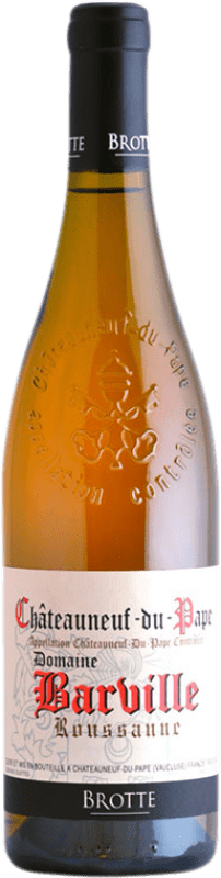 71,95 € 免费送货 | 白酒 Brotte Domaine Barville A.O.C. Châteauneuf-du-Pape 普罗旺斯 法国 Roussanne 瓶子 75 cl