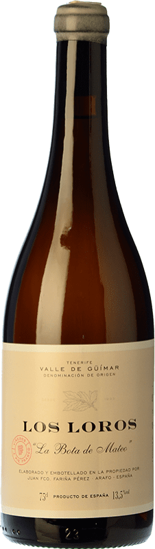 38,95 € Envio grátis | Vinho branco El Borujo Los Loros La Bota de Mateo D.O. Valle del Güímar Ilhas Canárias Espanha Listán Branco Garrafa 75 cl