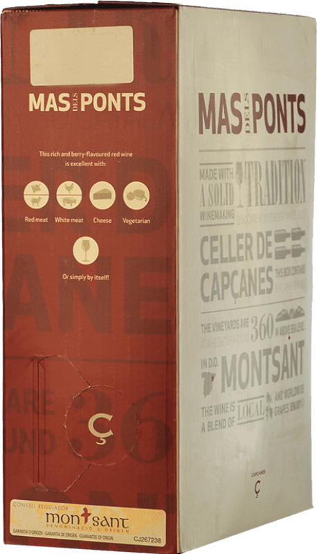 16,95 € 免费送货 | 红酒 Celler de Capçanes Mas dels Ponts D.O. Montsant 加泰罗尼亚 西班牙 Merlot, Grenache, Cabernet Sauvignon, Samsó Bag in Box 3 L