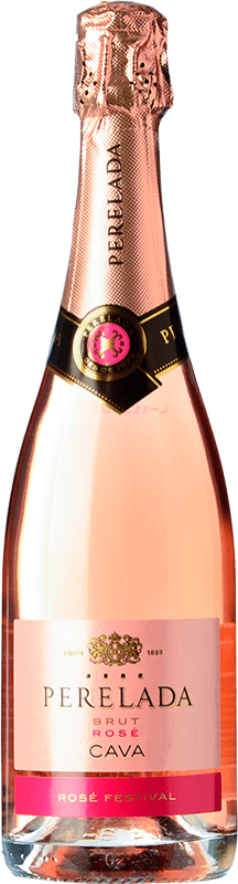 8,95 € Envío gratis | Espumoso rosado Perelada Festival Rosé Brut D.O. Cava Cataluña España Garnacha, Pinot Negro, Trepat Botella 75 cl