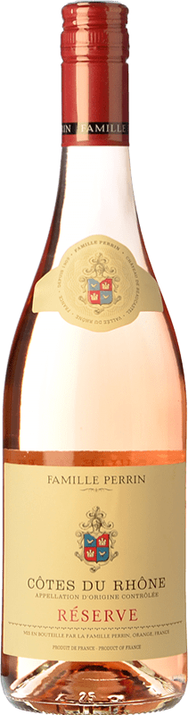 9,95 € Kostenloser Versand | Rosé-Wein Famille Perrin Rosé Reserve A.O.C. Côtes du Rhône Rhône Frankreich Syrah, Grenache, Monastrell, Cinsault Flasche 75 cl