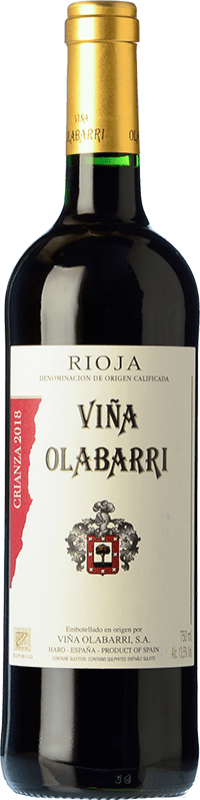 8,95 € Бесплатная доставка | Красное вино Olabarri старения D.O.Ca. Rioja Ла-Риоха Испания Tempranillo бутылка 75 cl