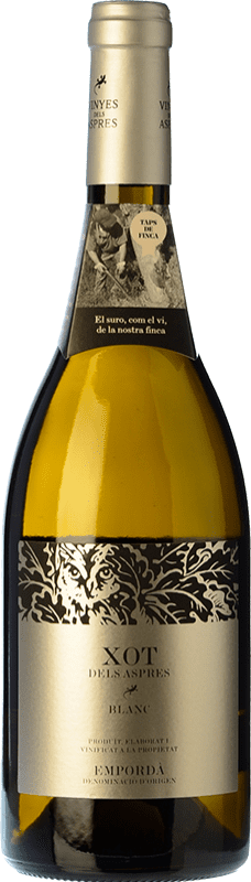 13,95 € Envío gratis | Vino blanco Aspres Xot Blanc D.O. Empordà Cataluña España Sauvignon Blanca, Picapoll Botella 75 cl