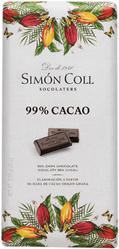 2,95 € Бесплатная доставка | Шоколад и какао Simón Coll 99% Cacao Испания