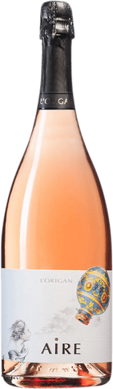 43,95 € Kostenloser Versand | Rosé Sekt L'Origan Aire Rosé Brut Natur D.O. Cava Spanien Pinot Schwarz, Xarel·lo Magnum-Flasche 1,5 L