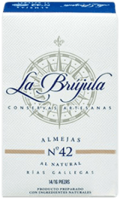 38,95 € 免费送货 | 海鲜罐头 La Brújula Almejas Natural — 天然 珍藏 西班牙 10-12 件