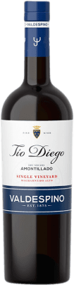 21,95 € Бесплатная доставка | Крепленое вино Valdespino Amontillado Tío Diego D.O. Jerez-Xérès-Sherry Андалусия Испания Palomino Fino бутылка 75 cl