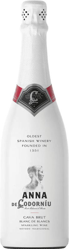 13,95 € Spedizione Gratuita | Spumante Bianco Codorníu Anna Brut Blanc de Blancs Riserva D.O. Cava Catalogna Spagna Macabeo, Xarel·lo, Parellada 75 cl