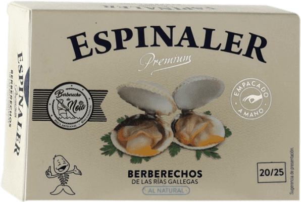 19,95 € Kostenloser Versand | Meeresfrüchtekonserven Espinaler Berberechos Premium Spanien 20/25 Stücke