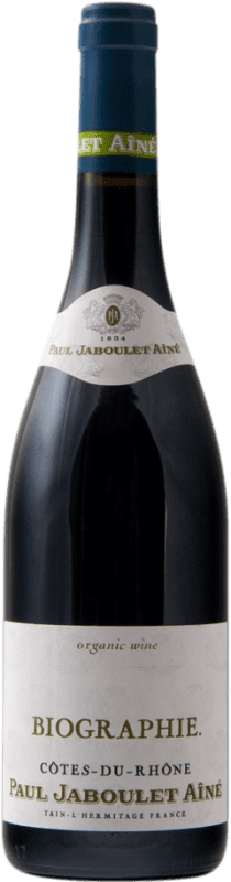 10,95 € Бесплатная доставка | Красное вино Paul Jaboulet Aîné Biographie A.O.C. Côtes du Rhône Франция Syrah, Grenache, Mourvèdre бутылка 75 cl
