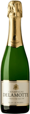 44,95 € Бесплатная доставка | Белое игристое Delamotte Blanc de Blancs A.O.C. Champagne шампанское Франция Chardonnay Половина бутылки 37 cl