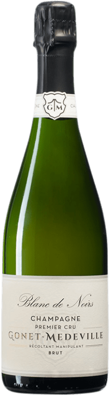 65,95 € Kostenloser Versand | Weißer Sekt Gonet-Médeville Blanc de Noirs Premier Cru Brut A.O.C. Champagne Champagner Frankreich Spätburgunder Flasche 75 cl